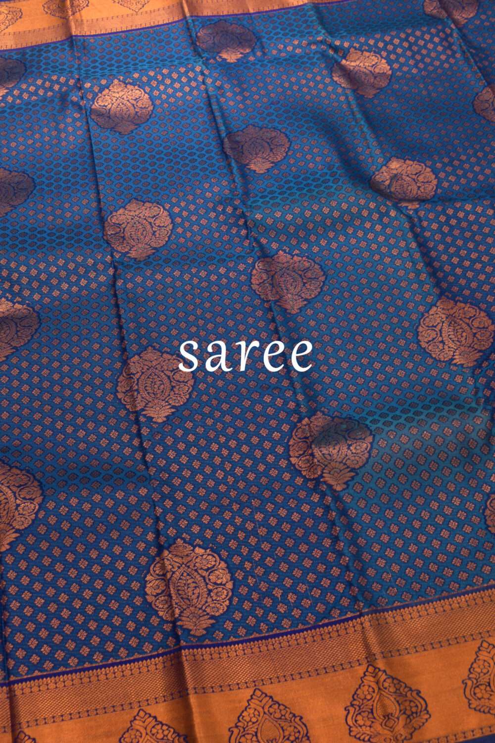 Blue Kanchipuram Silk Saree - Image 3