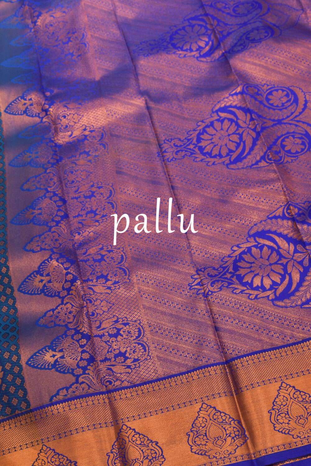 Blue Kanchipuram Silk Saree - Image 4