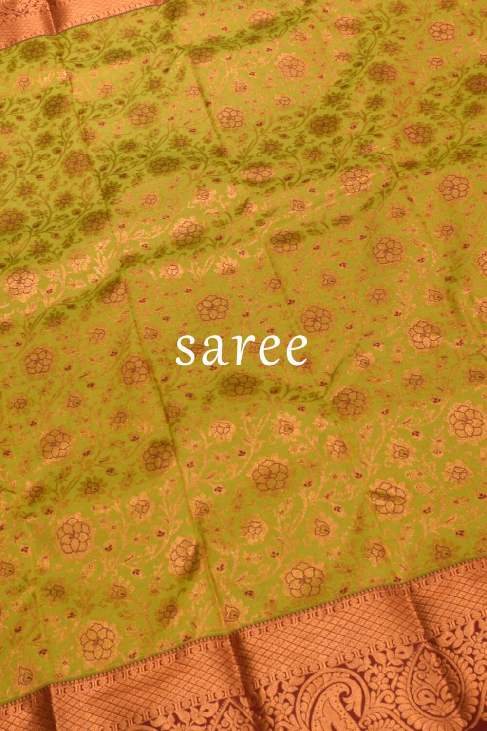 Light Green Kanchipuram Silk Saree - Image 3