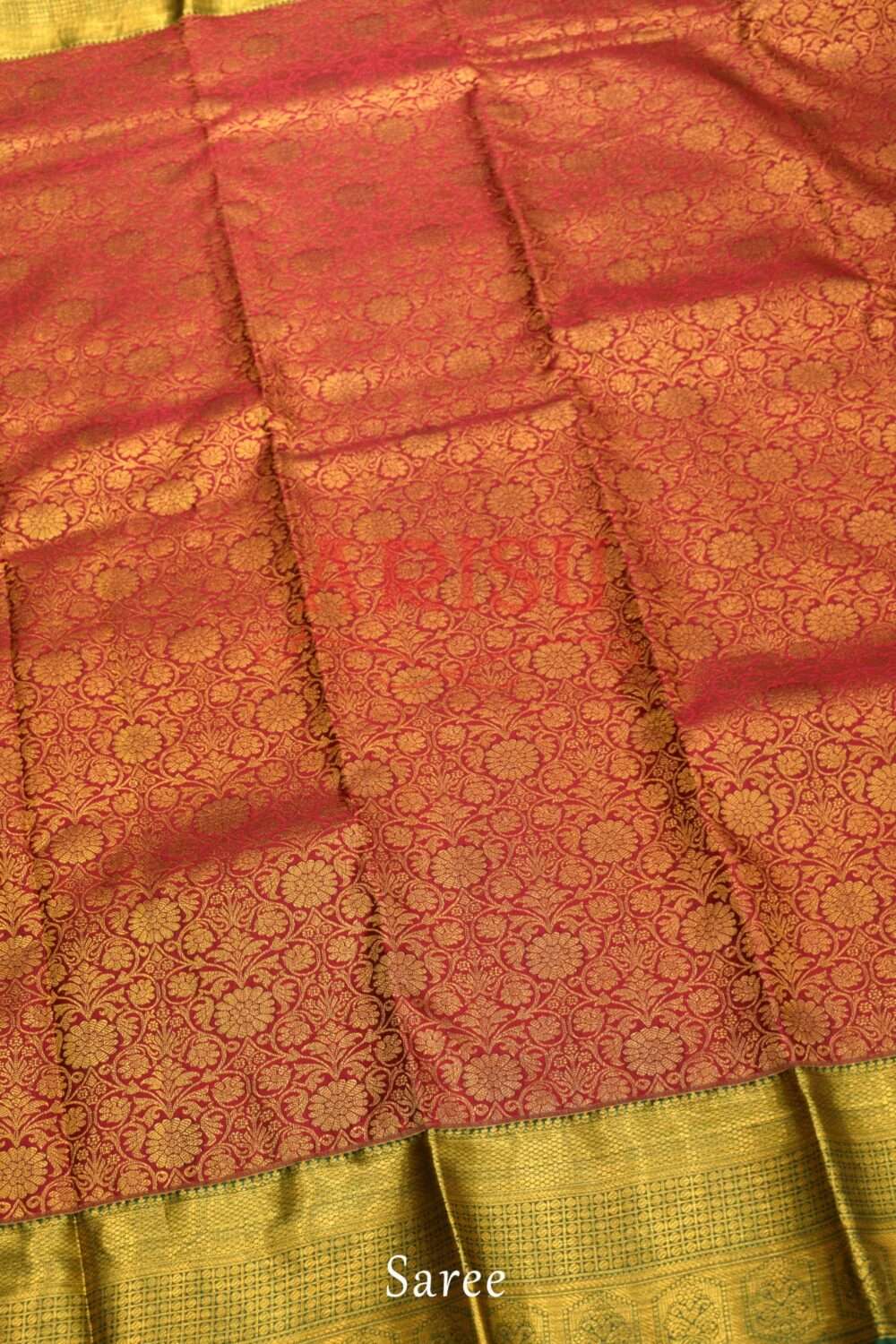 Maroon Wedding Kanchipuram Silks - Image 3