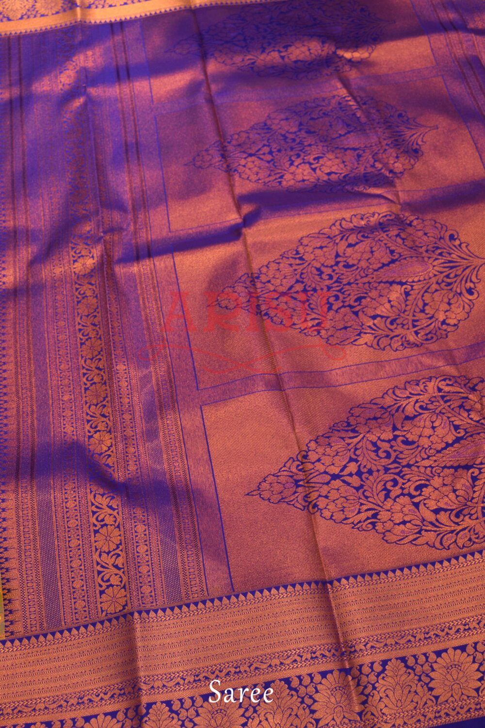 Yellow and Purple Kanchipuram Silk - Image 4