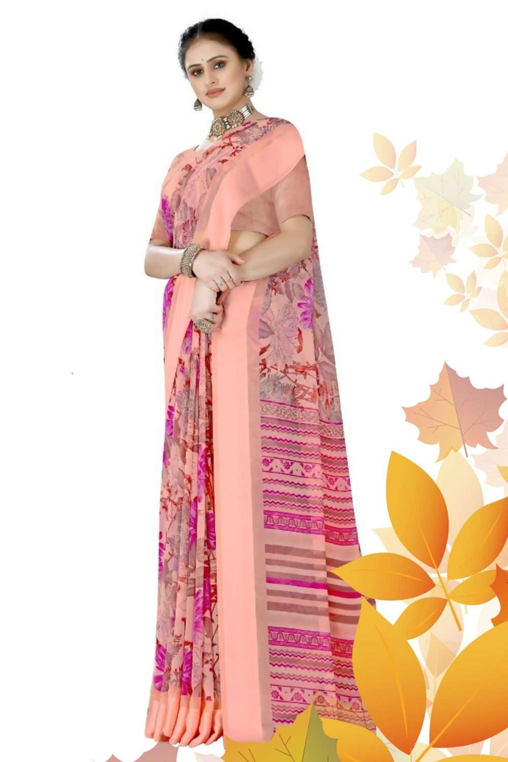 Printed Casual Saree - Image 3