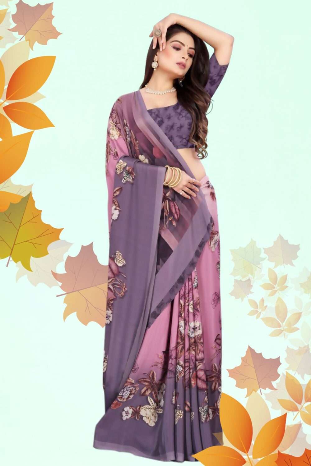 Printed Casual Saree - Image 6