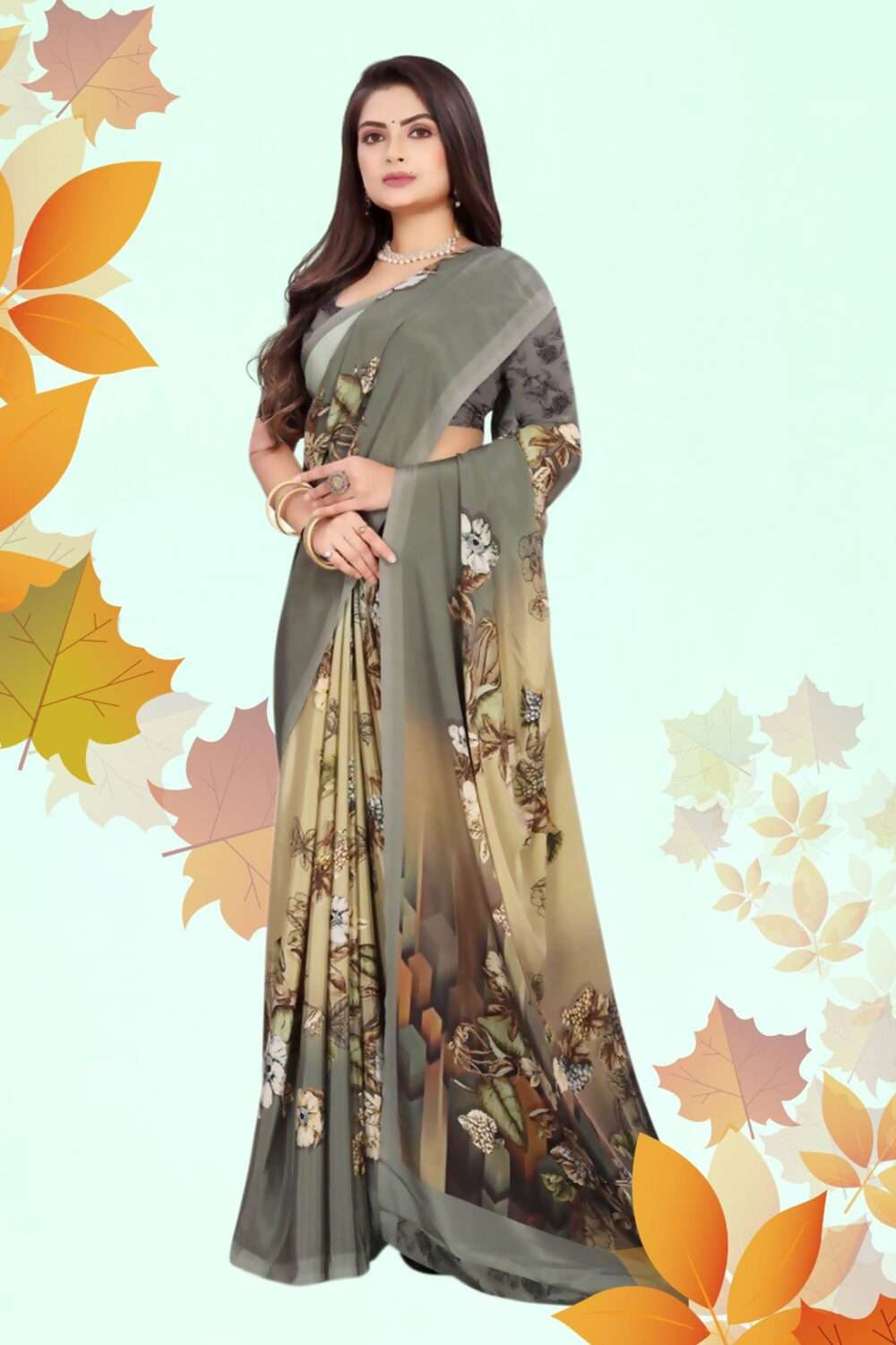 Printed Casual Saree - Image 4