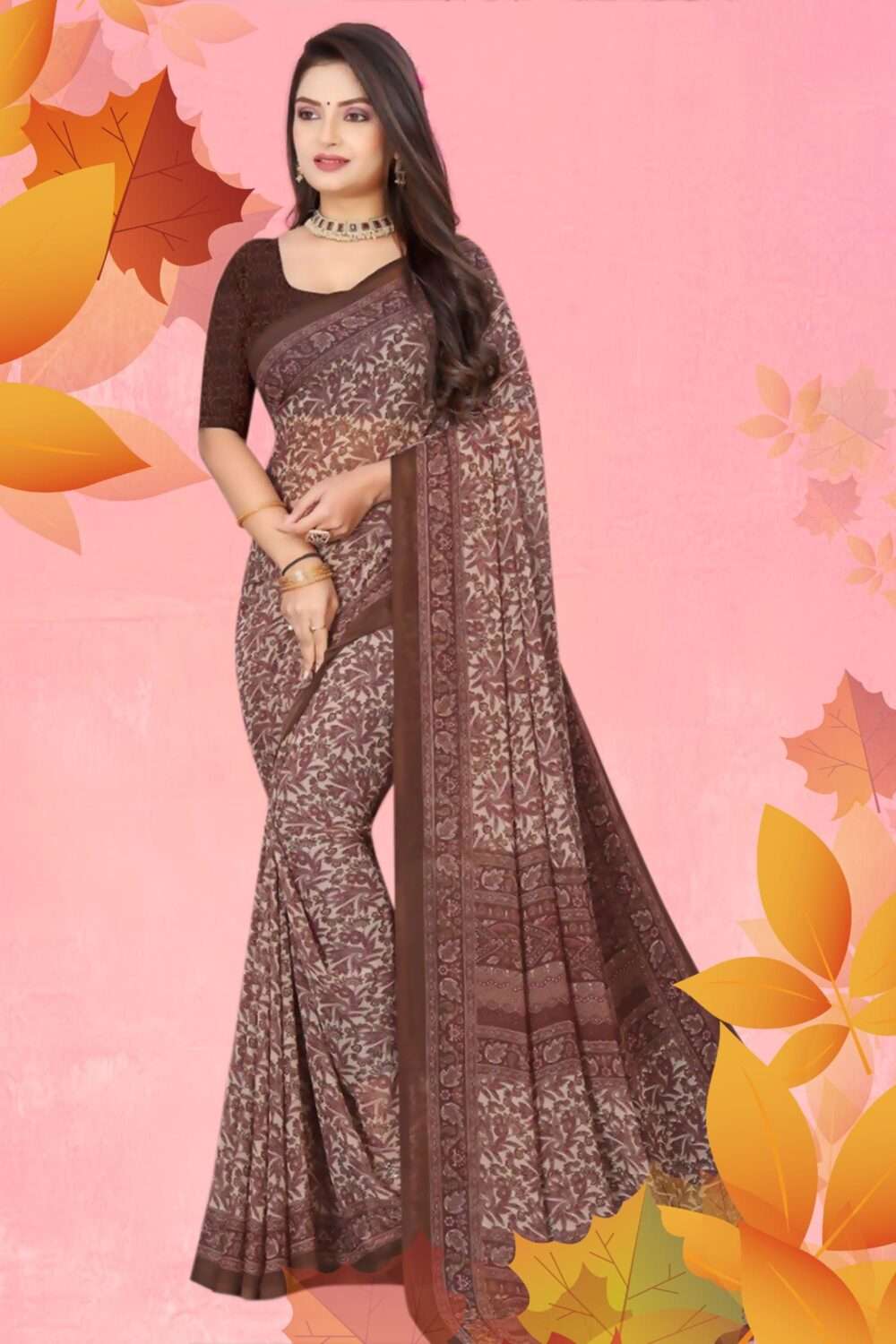 Casual Printed Saree - Image 4