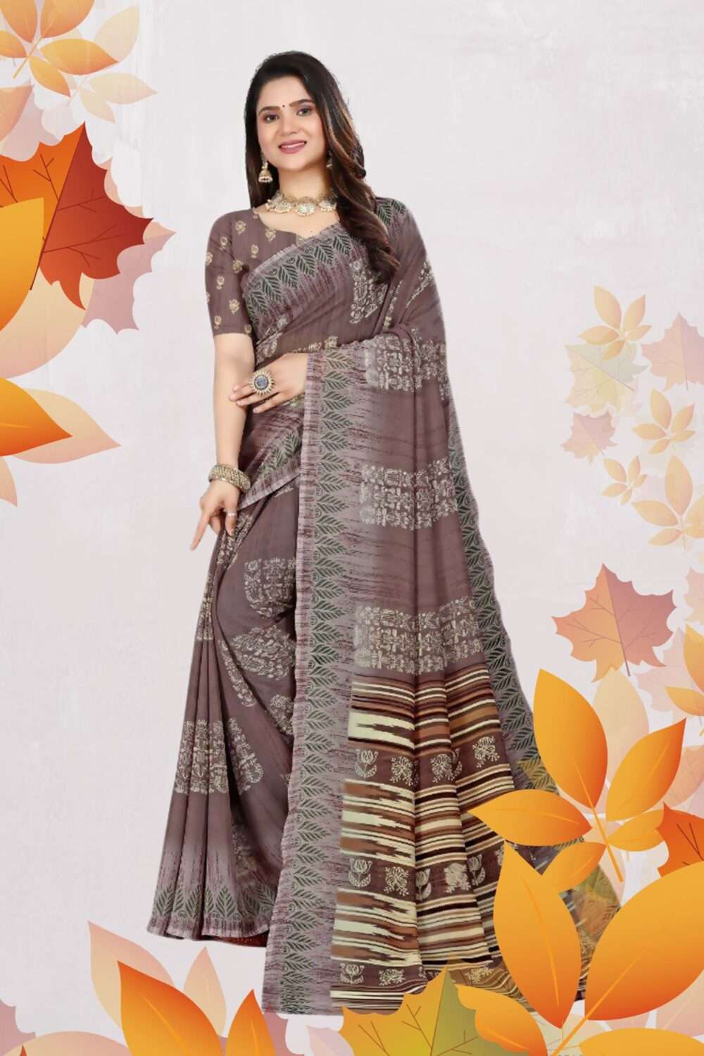 Classic Printed Saree - Image 3