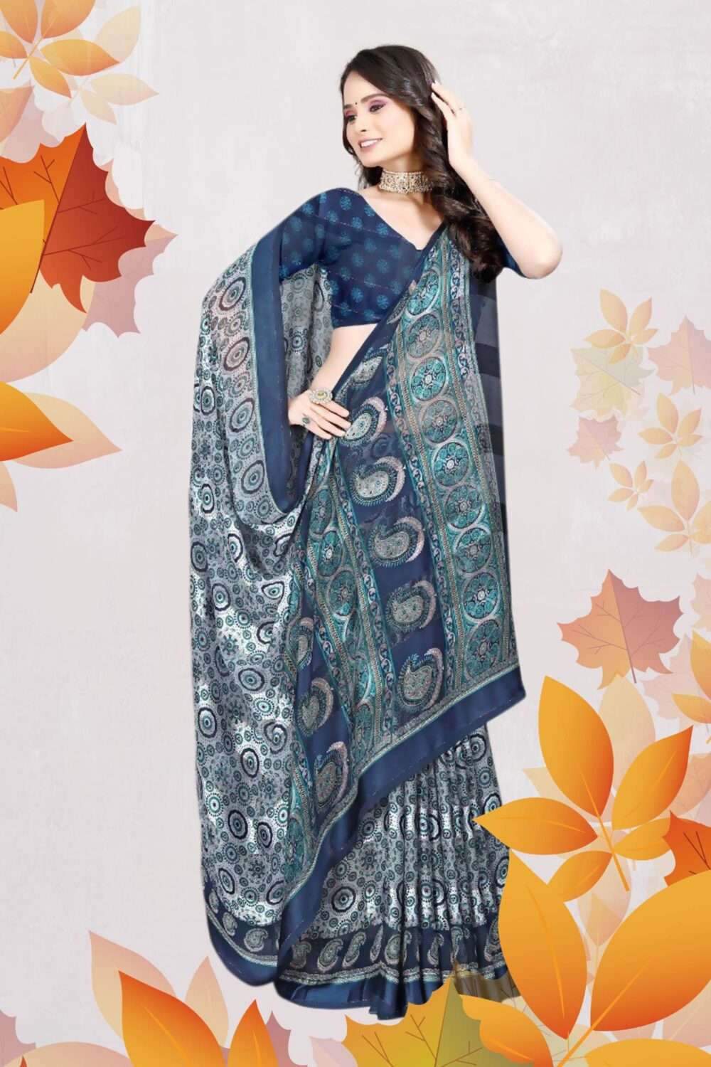 Printed Daily Wear Saree - Image 4