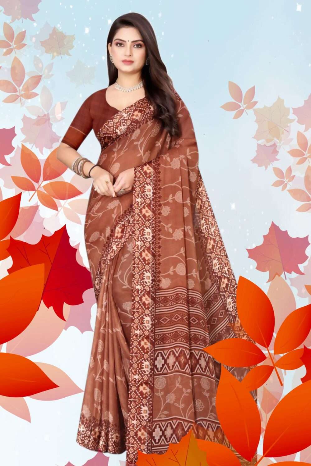 Casual Printed Saree - Image 4