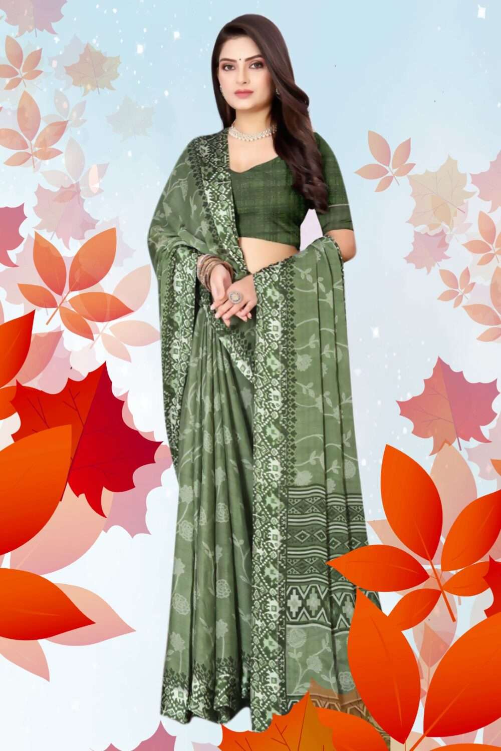 Casual Printed Saree - Image 3