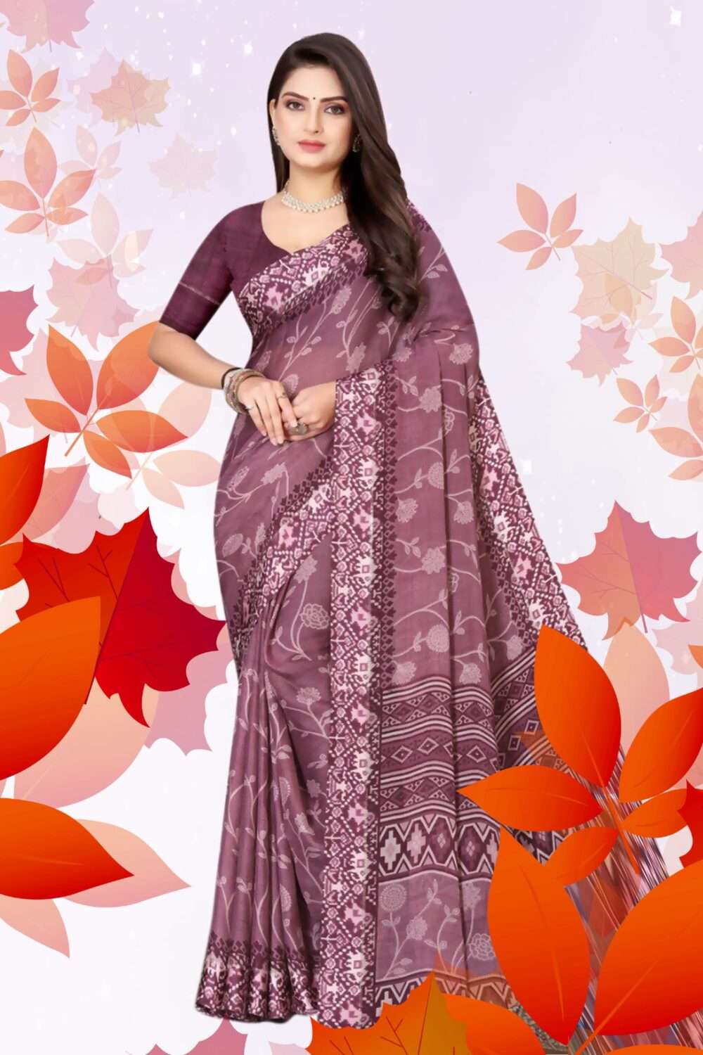 Casual Printed Saree - Image 2