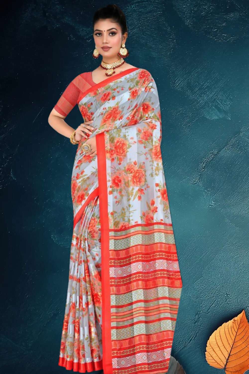 Printed Casual Saree - Image 3