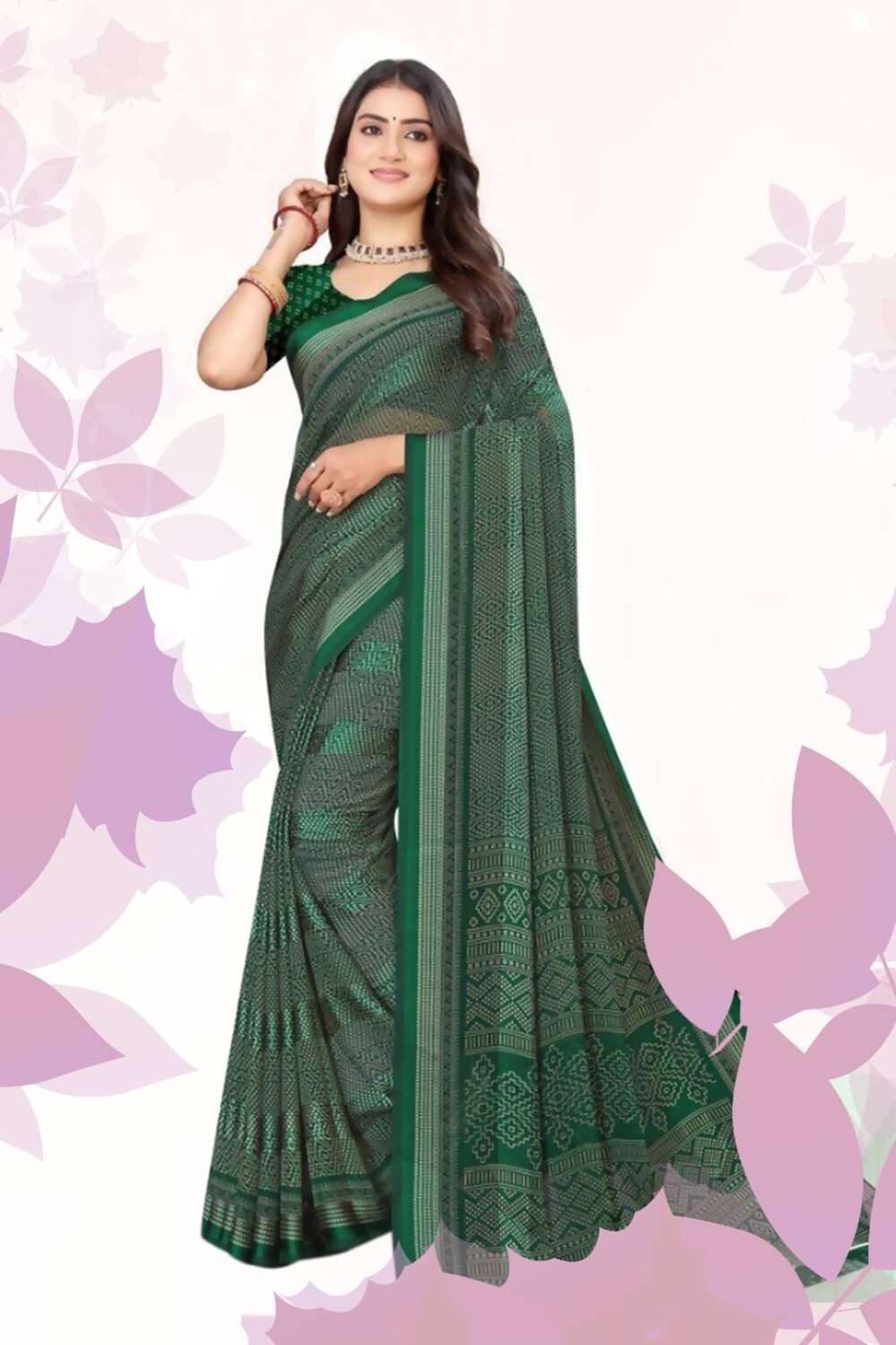 Printed Casual Saree - Image 5