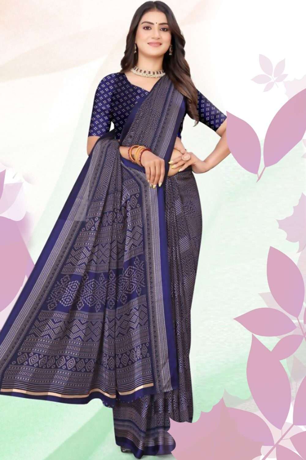 Printed Casual Saree - Image 2