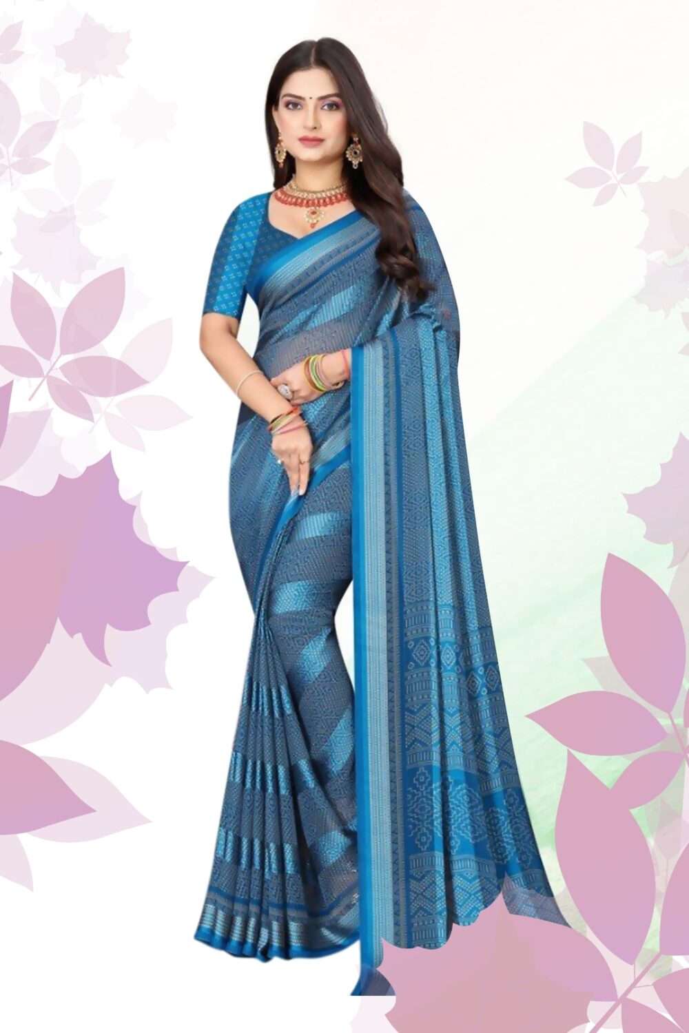 Printed Casual Saree - Image 4