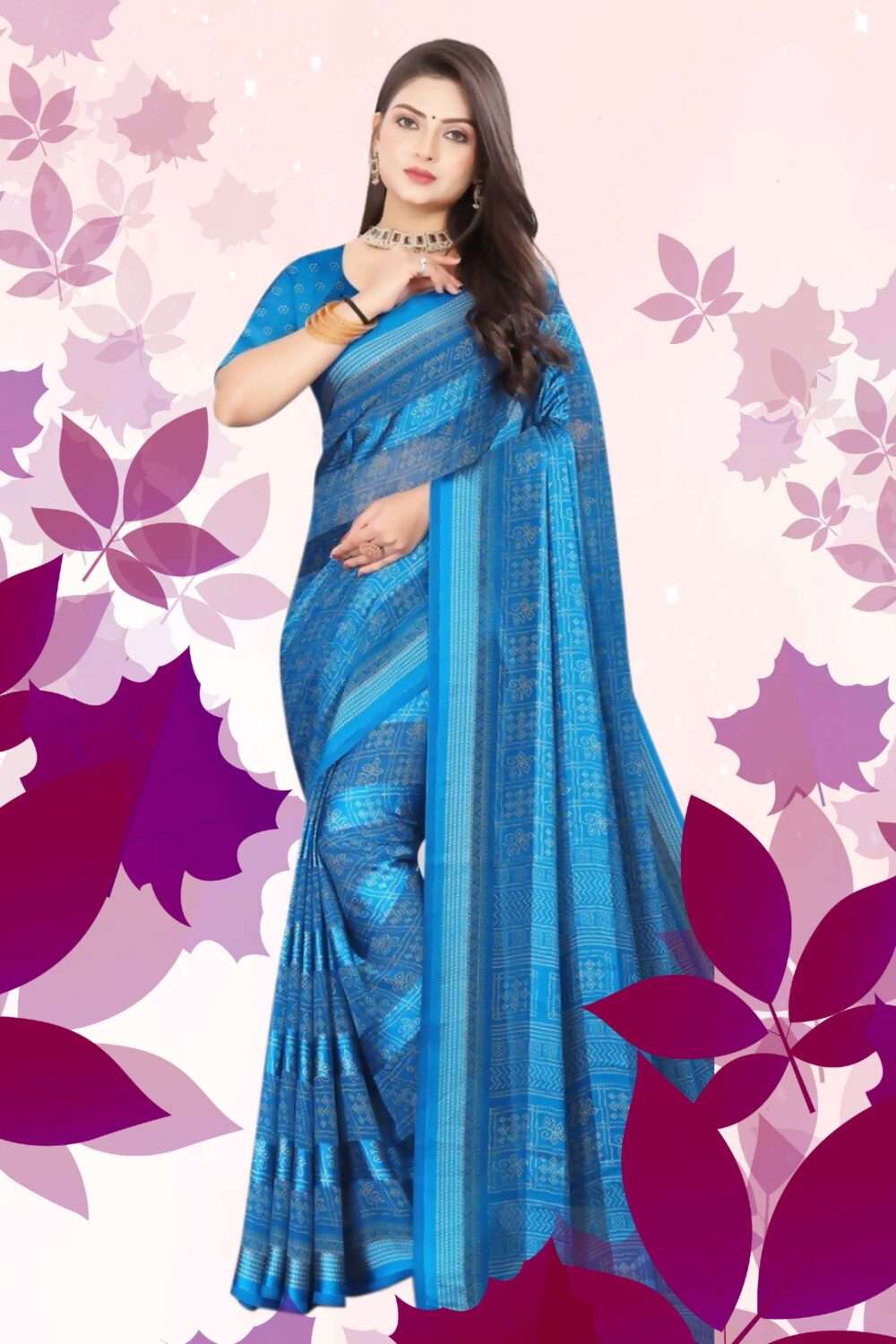 Printed Casual Saree - Image 4