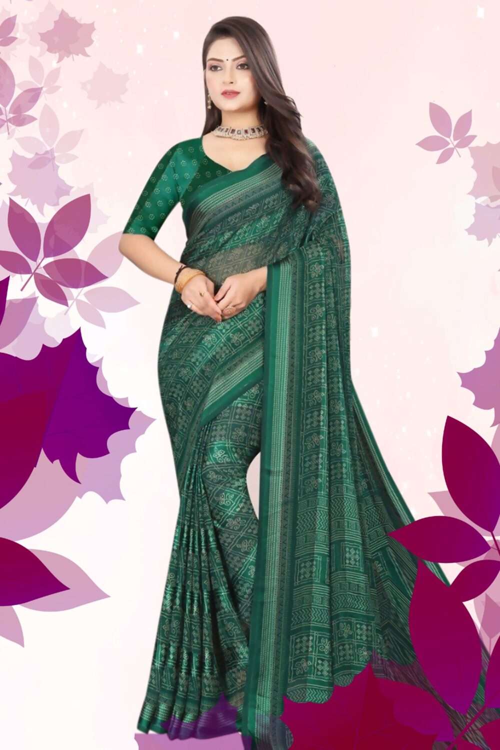 Printed Casual Saree - Image 3