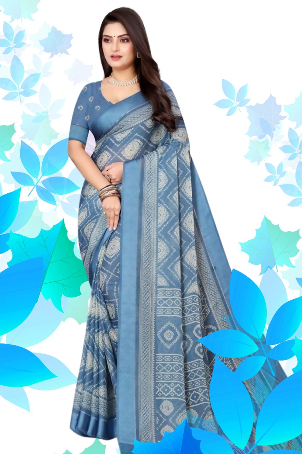 Casual Printed Daily Wear Saree - Image 3